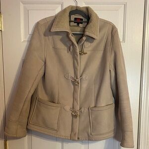 Gallery Women's Tan Toggle lined Coat with hood Size Large